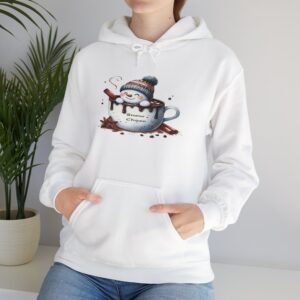 "Snow Choco - Adorable Hot Chocolate Winter Snowman Unisex Heavy Blend™ Hooded Sweatshirt for Men & Women