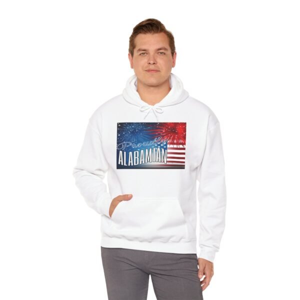 Proudly Alabamian Hoodie – Patriotic Fireworks & Flag Design Unisex Heavy Blend™ Hooded Sweatshirt - Image 16