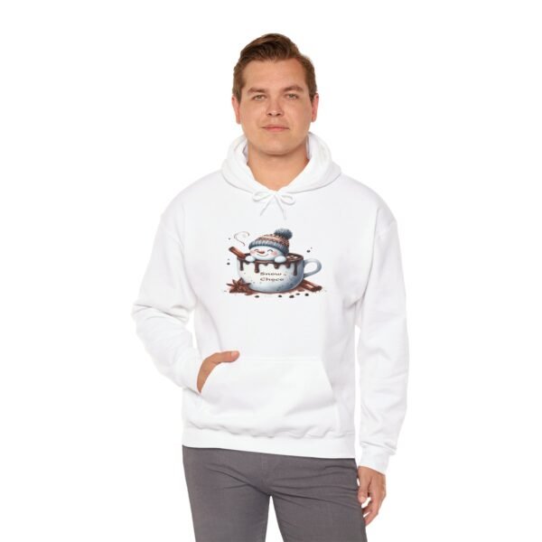 "Snow Choco - Adorable Hot Chocolate Winter Snowman Unisex Heavy Blend™ Hooded Sweatshirt for Men & Women - Image 6