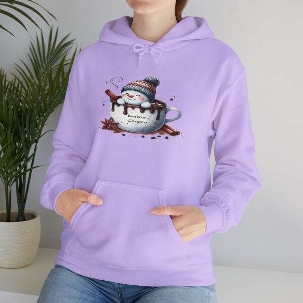 "Snow Choco - Adorable Hot Chocolate Winter Snowman Unisex Heavy Blend™ Hooded Sweatshirt for Men & Women - Image 19