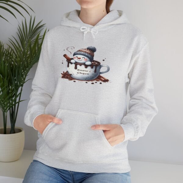 "Snow Choco - Adorable Hot Chocolate Winter Snowman Unisex Heavy Blend™ Hooded Sweatshirt for Men & Women - Image 12