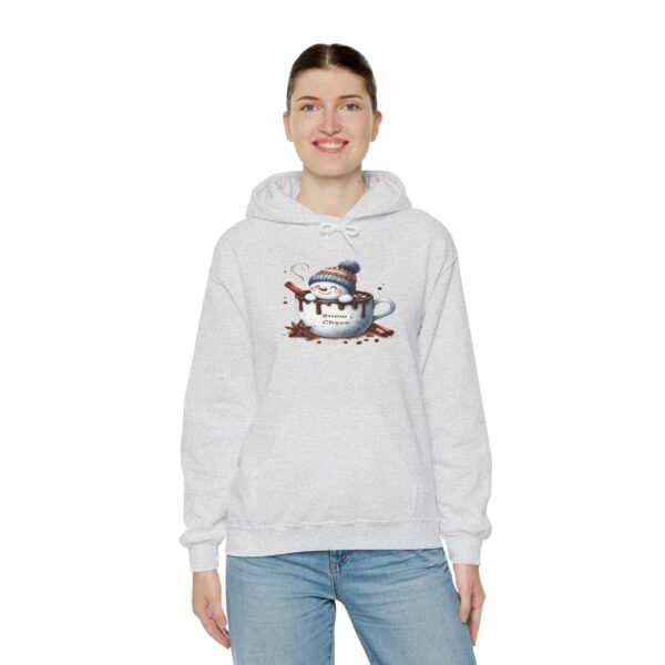 "Snow Choco - Adorable Hot Chocolate Winter Snowman Unisex Heavy Blend™ Hooded Sweatshirt for Men & Women - Image 11