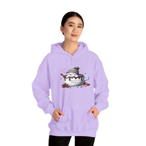 "Snow Choco - Adorable Hot Chocolate Winter Snowman Unisex Heavy Blend™ Hooded Sweatshirt for Men & Women - Image 18