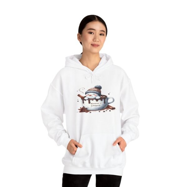 "Snow Choco - Adorable Hot Chocolate Winter Snowman Unisex Heavy Blend™ Hooded Sweatshirt for Men & Women - Image 5