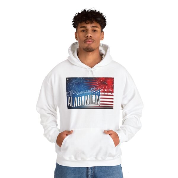 Proudly Alabamian Hoodie – Patriotic Fireworks & Flag Design Unisex Heavy Blend™ Hooded Sweatshirt - Image 13