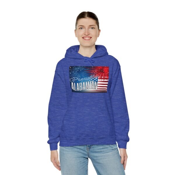 Proudly Alabamian Hoodie – Patriotic Fireworks & Flag Design Unisex Heavy Blend™ Hooded Sweatshirt - Image 23