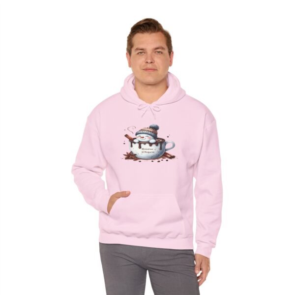 "Snow Choco - Adorable Hot Chocolate Winter Snowman Unisex Heavy Blend™ Hooded Sweatshirt for Men & Women - Image 25