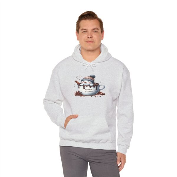 "Snow Choco - Adorable Hot Chocolate Winter Snowman Unisex Heavy Blend™ Hooded Sweatshirt for Men & Women - Image 10