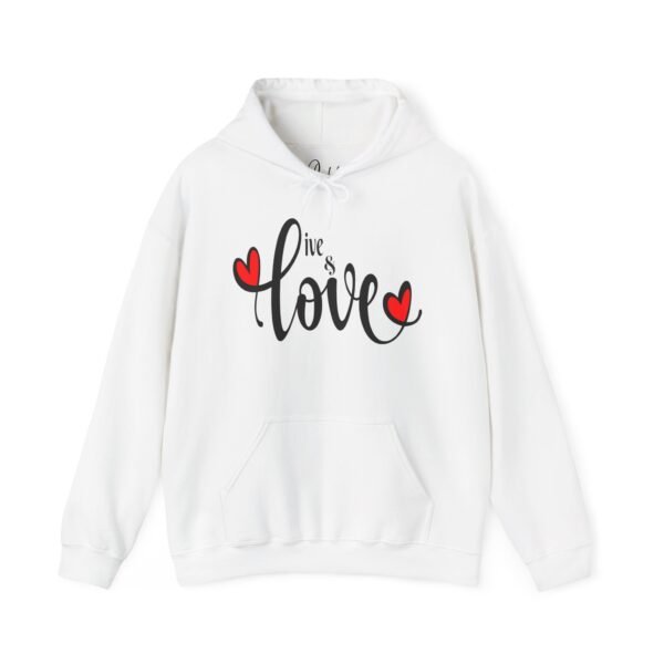 ❤️ "Live & Love"– Wear Love, Live Fully ✨Unisex Heavy Blend™ Hooded Sweatshirt - Image 3