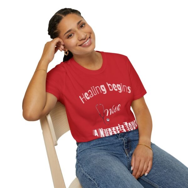 Healing Begins with a Nurse’s Touch – Comfort & Care Unisex Soft style T-Shirt