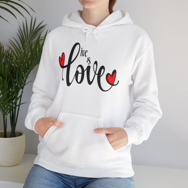 ❤️ "Live & Love"– Wear Love, Live Fully ✨Unisex Heavy Blend™ Hooded Sweatshirt - Image 2